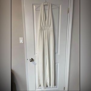 Cream halter jumpsuit size medium